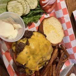 Caesar's Ale House & Eatery - 1/2 LB smash cheeseburger with handcut fries