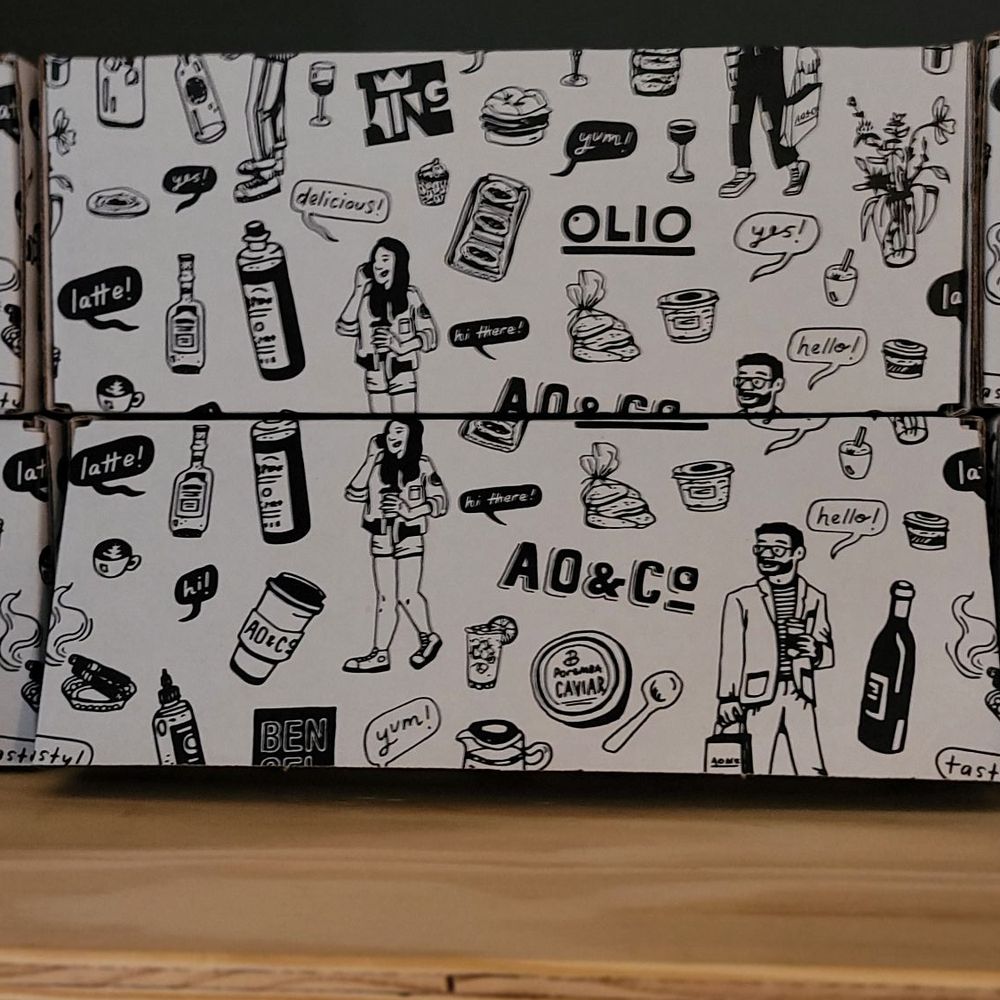 AO&Co. Market & Cafe - a black and white box on a shelf - Coffee & Tea Near Me - St. Louis, Missouri AO&Co. Market & Cafe - a black and white box on a shelf - Coffee & Tea Near Me - St. Louis, Missouri