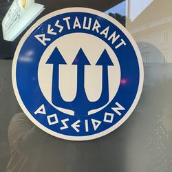 Taverna Poseidon - Sign on the window