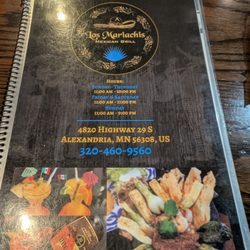 Menu looks very festive and Mexican