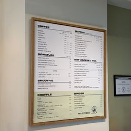 Menu (as of Jan 2026) Menu (as of Jan 2026)