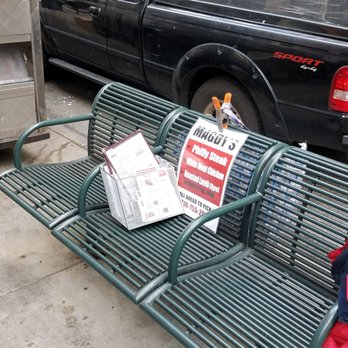 Magdy's - a bench with a sign on it - Food Trucks Near Me Magdy's - a bench with a sign on it - Food Trucks Near Me