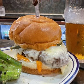 Hannon’s Block - Crispy Chicken Sandwich, with (outstanding) charbroiled broccoli.  Another big winner. - Salad Near Me - Toledo, Ohio