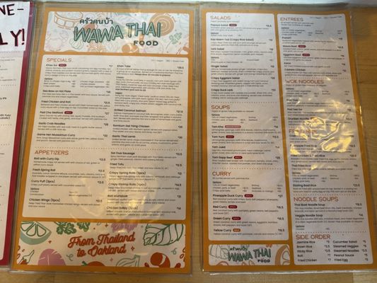 Menu photo 2 Wawa Thai Food Oakland, CA Menu photo 2 Wawa Thai Food Oakland, CA