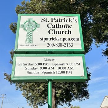 St Patrick's Church - Mass Schedule @ St. Patrick's Catholic Church, Ripon CA - Churches Near Me - Escalon, California