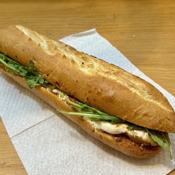 Pret A Manger - Romesco Chicken & Mozzarella Baguette - Sandwiches Near Me - New York, New York Pret A Manger - Romesco Chicken & Mozzarella Baguette - Sandwiches Near Me - New York, New York