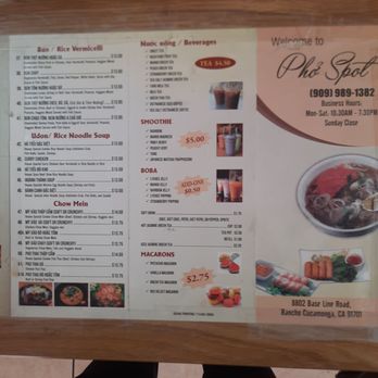 Pho Spot - Menu - Vietnamese Near Me - Rancho Cucamonga, California Pho Spot - Menu - Vietnamese Near Me - Rancho Cucamonga, California