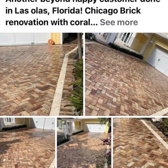 Precision Pavers and Pool Design - This is a Driveway, combination of Old Chicago pavers and natural coral stone for the borders. Very nice. - Pressure Washers Near Me - Pompano Beach, Florida Precision Pavers and Pool Design - This is a Driveway, combination of Old Chicago pavers and natural coral stone for the borders. Very nice. - Pressure Washers Near Me - Pompano Beach, Florida