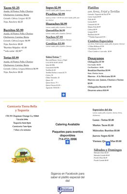 Menu photo 1 Carniceria Tierra Bella Orange, CA Menu photo 1 Carniceria Tierra Bella Orange, CA