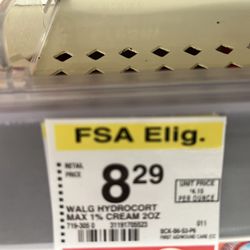 Walgreens - Shelf tags show which items are FSA eligible
