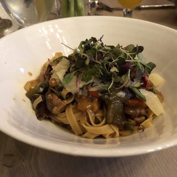 Bocaditos Bistro - Fettuccini with mushroom and peppers. - Breakfast & Brunch Near Me - New York, New York Bocaditos Bistro - Fettuccini with mushroom and peppers. - Breakfast & Brunch Near Me - New York, New York