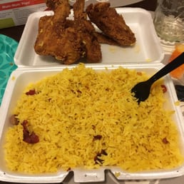 chicken and rice in a styrofoam container chicken and rice in a styrofoam container