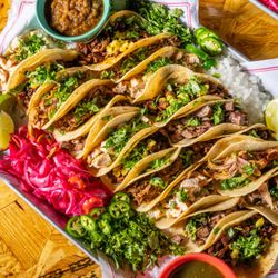 Order más tacos tradicionales at Ojos Locos Sports Cantina.