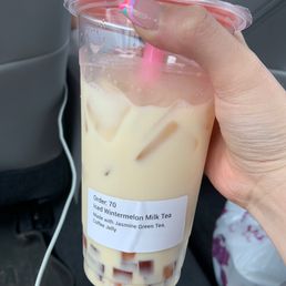 Wintermelon Jasmine Milk Tea with Coffee Jelly