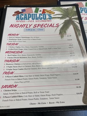 Menu photo 3 Acapulco Restaurant Desoto, TX