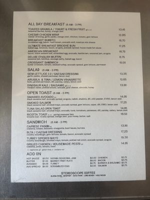 Menu photo 3 Stereoscope Newport Beach, CA