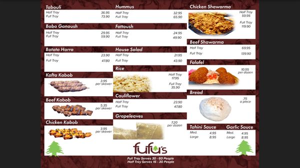 Menu photo 8 Fufu's Mid East Grill Riverside, CA