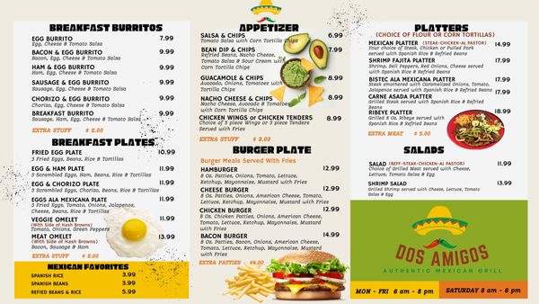 Menu photo 1 Dos Amigos Mexican Restaurant South Bay, FL Menu photo 1 Dos Amigos Mexican Restaurant South Bay, FL