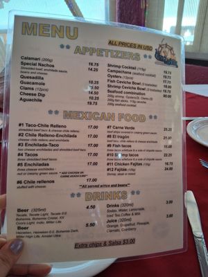 Menu photo 1 Casa del Capitán Puerto Peñasco, SON