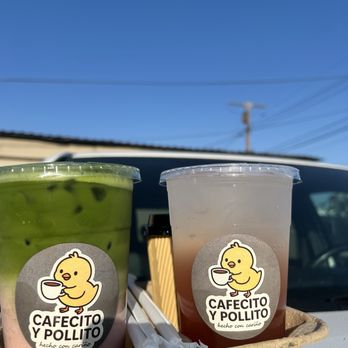 Cafecito y Pollito - Stawberry Matcha and Sparkling Guava Refresher - Coffee & Tea Near Me - Compton, California