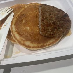 McDonald's - Pancakes with pork patty and no butter.