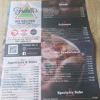 Fratelli's Pizza Kitchen - Menu aug. 2020 - Pizza Near Me - Henderson, Nevada