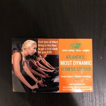 Vibe Ride - Flyer - Cycling Classes Near Me - Atlanta, Georgia Vibe Ride - Flyer - Cycling Classes Near Me - Atlanta, Georgia