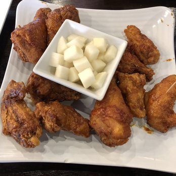 Bonchon Sunnyvale - Small Combo of wings and drums (half spicy half ginger soy) with pickled radish - Chicken Wings Near Me - Sunnyvale, California Bonchon Sunnyvale - Small Combo of wings and drums (half spicy half ginger soy) with pickled radish - Chicken Wings Near Me - Sunnyvale, California