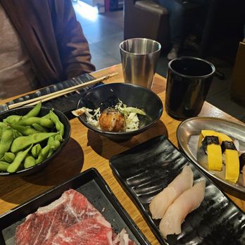 Sushi & Shabu Time - Edamame, sweet egg, squid and takoyaki - Sushi Bars Near Me - Las Vegas, Nevada Sushi & Shabu Time - Edamame, sweet egg, squid and takoyaki - Sushi Bars Near Me - Las Vegas, Nevada