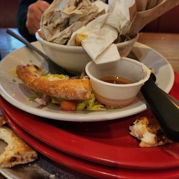 Antonino Bertolo's Pizza - too hungry to take a picture before the carnage. Trust me when I tell you the pizza was incredible and the meatballs were very flavorful. - Pizza Near Me - Greenville, South Carolina