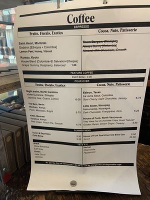 Menu photo 4 Revolver Vancouver, BC
