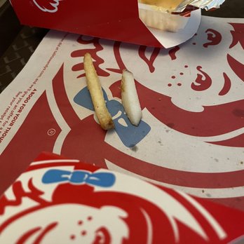 Wendy's - Cold and uncooked fry next to a cooked one - Burgers Near Me - Westlake Village, California Wendy's - Cold and uncooked fry next to a cooked one - Burgers Near Me - Westlake Village, California