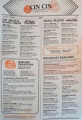 Menu photo 4 Cin Cin Burger BAR Winston-Salem, NC