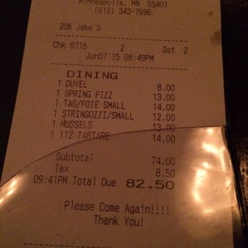 112 Eatery - Receipt - New American Near Me - Minneapolis, Minnesota 112 Eatery - Receipt - New American Near Me - Minneapolis, Minnesota