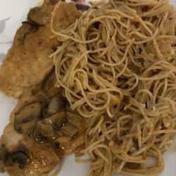 Chicken Marsala- this is half of my meal. I knew I couldn't eat it all. This also came with a fresh piece of garlic bread.