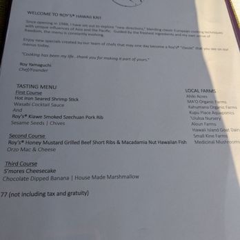 Roy's Hawaii Kai - Tasting Menu $77 - Hawaiian Near Me - Honolulu, Hawaii Roy's Hawaii Kai - Tasting Menu $77 - Hawaiian Near Me - Honolulu, Hawaii
