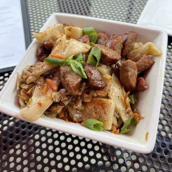 Pierogi Mountain - Cabbage HaluskI (V) with Smoked Pork Kielbasa - Polish Near Me - Columbus, Ohio Pierogi Mountain - Cabbage HaluskI (V) with Smoked Pork Kielbasa - Polish Near Me - Columbus, Ohio
