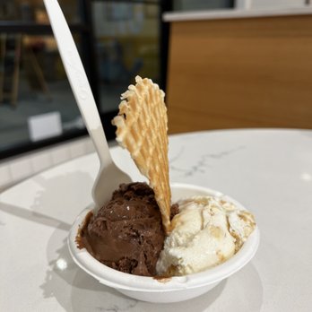 Jeni's Splendid Ice Creams - Darkest Chocolate and Gooey Butter Cake single in a cup. - Ice Cream & Frozen Yogurt Near Me - Atlanta, Georgia Jeni's Splendid Ice Creams - Darkest Chocolate and Gooey Butter Cake single in a cup. - Ice Cream & Frozen Yogurt Near Me - Atlanta, Georgia
