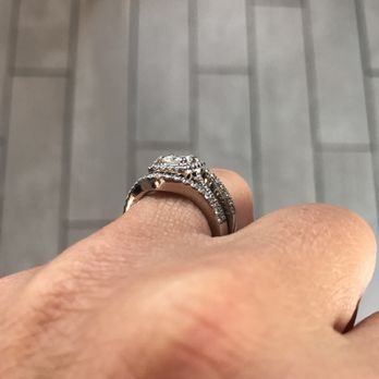 Precious Jewelry - I love how we found wedding bands that were raised slightly so you can see them around the engagement ring. - Jewelry Near Me - Fullerton, California Precious Jewelry - I love how we found wedding bands that were raised slightly so you can see them around the engagement ring. - Jewelry Near Me - Fullerton, California