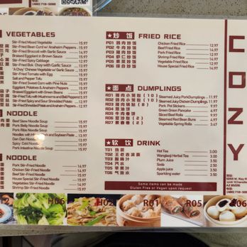 Cozy Chinese Kitchen - Menu, one side - Chinese Near Me - Chandler, Arizona Cozy Chinese Kitchen - Menu, one side - Chinese Near Me - Chandler, Arizona