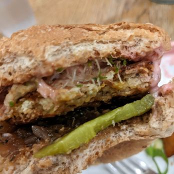 Cafe Mosaics - PB + OJ burger - Vegetarian Near Me - Edmonton, Alberta