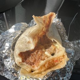 Chile verde burrito literally is just beans and a few pieces of meat.