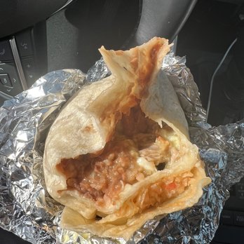 Las Dos Marias - Chile verde burrito literally is just beans and a few pieces of meat. - Mexican Near Me - Redding, California