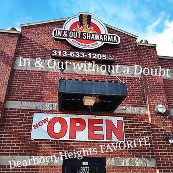 In & Out Shawarma - the front of a restaurant - Mediterranean Near Me - Dearborn Heights, Michigan In & Out Shawarma - the front of a restaurant - Mediterranean Near Me - Dearborn Heights, Michigan