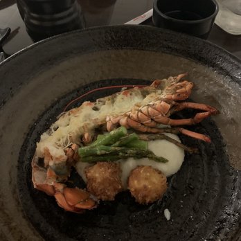 Izakaya - Half lobster over cauliflower, with asparagus and fried shrimp balls - Sushi Bars Near Me - Benicia, California