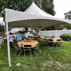 Backyard party setup.