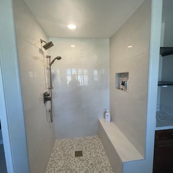 JN Tile - master shower before shower door installation - Tiling Near Me JN Tile - master shower before shower door installation - Tiling Near Me