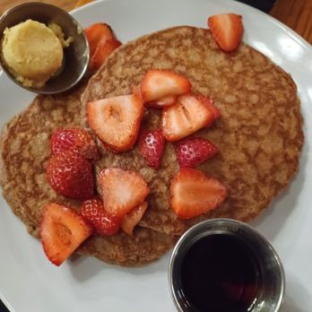 Cafe Madison - Oatmeal pancakes with Fresh berries. - Breakfast & Brunch Near Me - Albany, New York