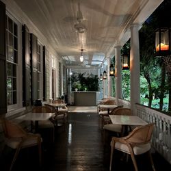 Zero George - An evening shot of the caviar bar/ veranda