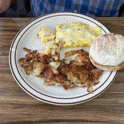 Ranch Coffee Shop - Sr Ham and egg omelette, breakfast potatoes and English Muffin $1 extra
